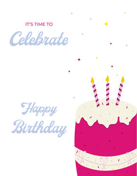 Birthday Celebration Poster with Birthday Cake