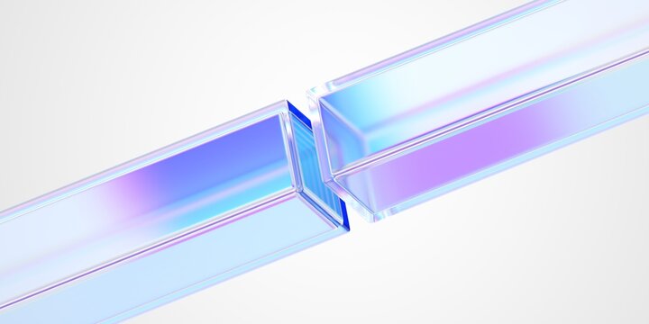 Abstract background design, geometric composition with glass shapes, 3d render