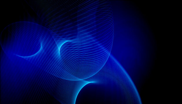 3D cyan wave lattice creating a virtual network tunnel on deep blue technology background