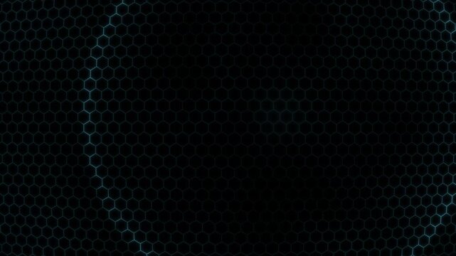 Hexagon Energy Shield Impacts and Ripples, Overlay on Black