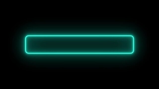 Square rectangular frame transparent background with neon syne motion graphics on isolated, loop neon motion concept.