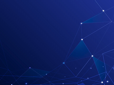 Vibrant blue digital network node background
