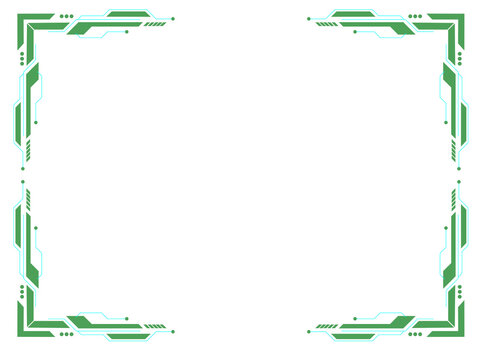 Green cyber tech HUD frame border