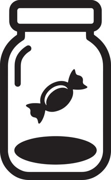 Candy in a glass jar storage container icon with food storage sweet treat sugar rush dessert jar vector icon container confectionery illustration isolated transparent