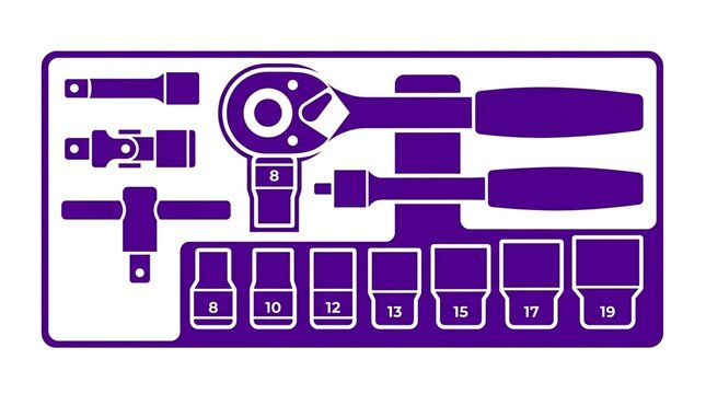 Socket Wrench Automotive Tool Vector Icon