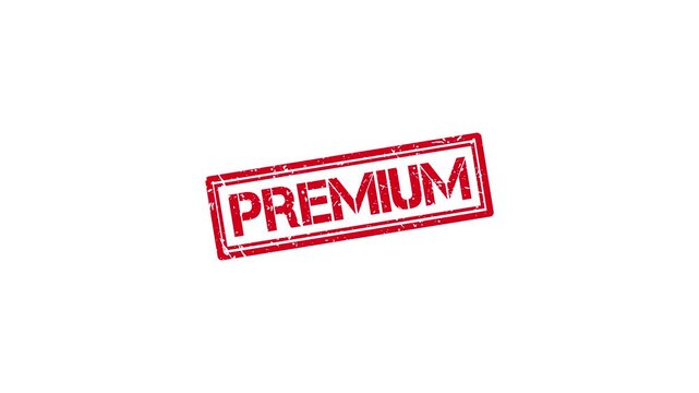 Red rubber stamp impression on white background, grunge texture effect for business branding and assurance