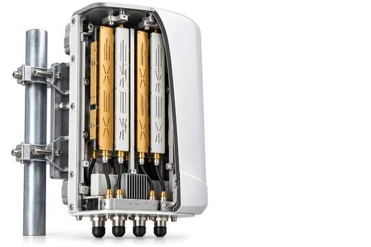 Cutaway 5G Panel Antenna Assembly with Internal RF Components for Advanced Wireless Network Systems