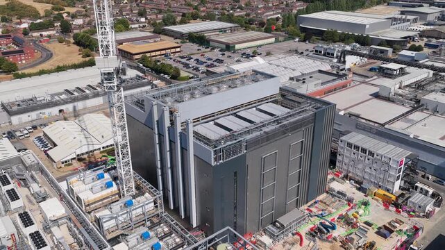 Aerial View of a Data Center Under Construction