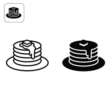 Stacked pancakes with syrup serving for breakfast or brunch