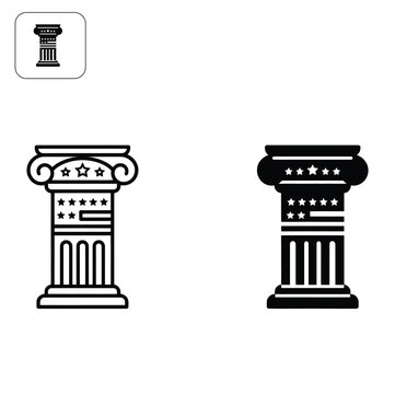 American flag themed column illustration for patriotic celebration