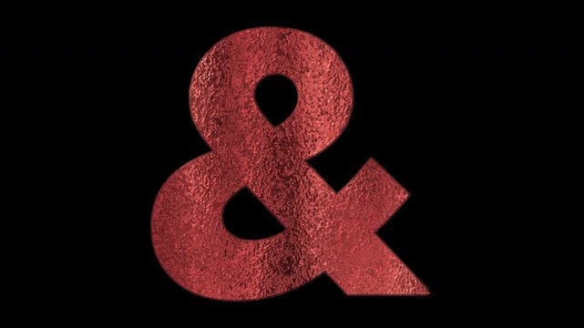 Bronze symbol "Ampersand", alpha channel, loop