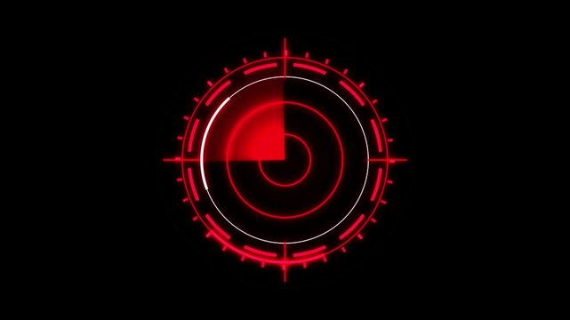 Red HUD Radar Screen Scanner Rotating Circular Sonar Target Loop