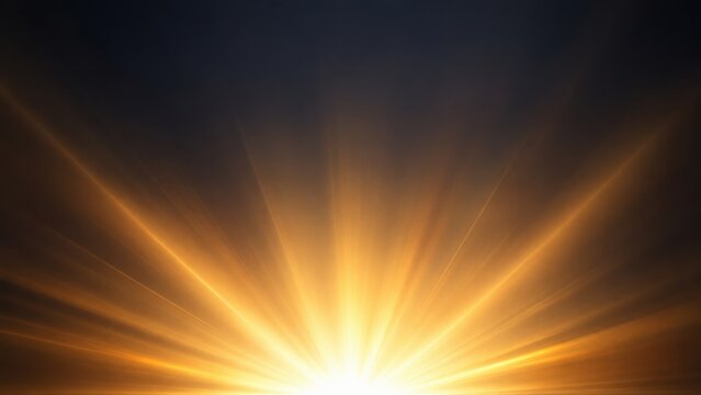 Golden sunburst background with dramatic light rays and bright glow effect for creative designs.