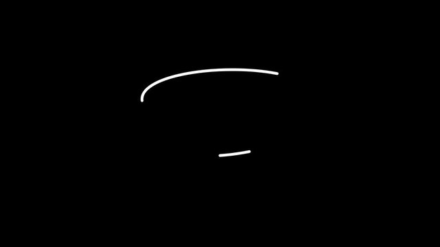 Hand drawn circle and underline sketch animation overlaying dark digital video footage background elements
