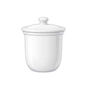White Ceramic Lidded Crucible Laboratory Illustration