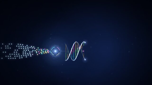 DNA Data Storage Encoding Bits Into Double Helix Build Animation