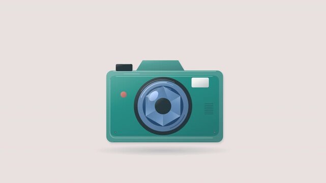 Vintage photo camera vector illustration icon representing photography hobby equipment and digital snapshot device