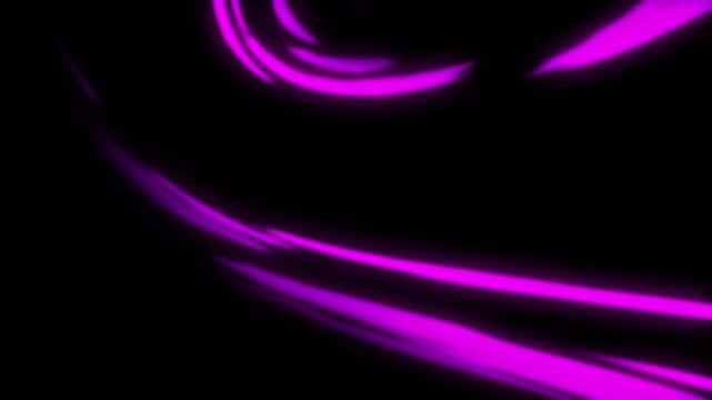 Neon purple energy streak motion graphic. Vibrant pink light slash line on black background. Glowing magic aura slash VFX animation effect.