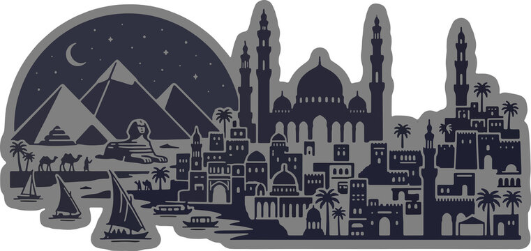 silhouette of ancient Egyptian civilization