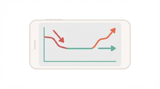 A smartphone displays blood glucose levels monitored over time with insulin treatment input. The screen shows data trends clearly.