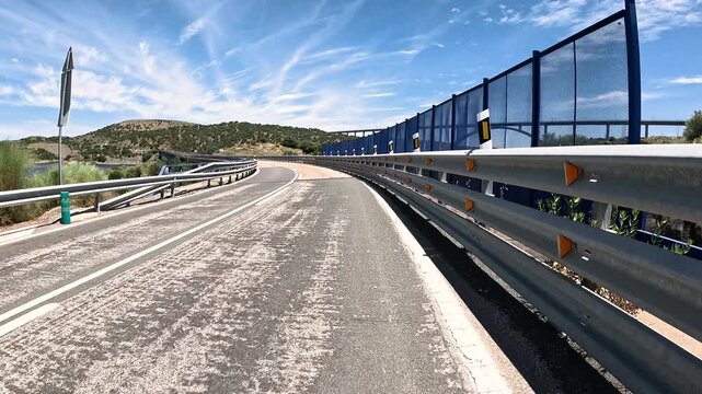 bridge over Tagus river at the N-630 road at Embalse de Alcantara, province of Caceres, Extremadura, Spain