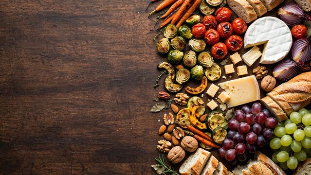 Thanksgiving harvest board background with copy space