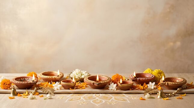 A radiant and festive display of traditional diyas illuminating the spirit of diwali the festival of lights and joy