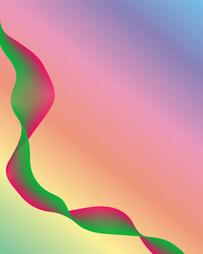 Abstract colorful gradient background with flowing green and pink wave, smooth organic shapes, and vibrant pastel colors.