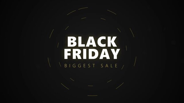 Animated Golden Gift Box Bursting with Black Friday Discount Tags