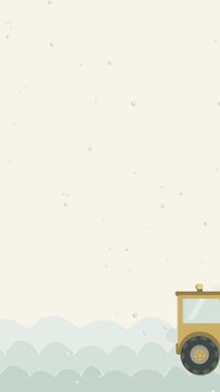 Christmas Snowplough Wipe Transition Vertical Loop Animation