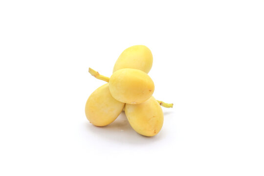 Yellow dates on a white background.