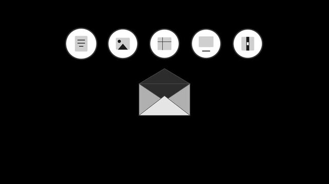 Email Envelope Document and File Icons Animation