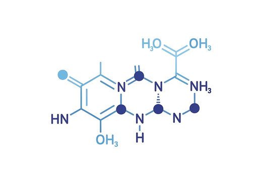Biochemical molecule structure diagram isolated on transparent background