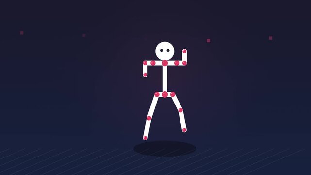 3D Anatomy Animation of Dancing Human Skeleton Bone Joints