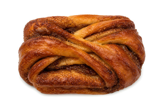 Hamburg Franzbr&ouml;tchen breakfast pastry with distinctive flattened twis Isolated on White Background