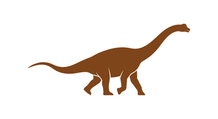 Brachiosaurus dinosaur silhouette against a white background © Sathi
