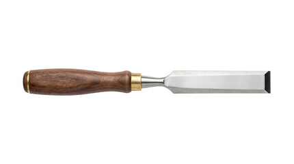 Obraz premium Professional wood chisel with polished steel blade and ergonomic wooden handle