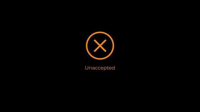 Cross mark check with circle loading bar symbol on dark blue background. Concept of Incorrect wrong decision, rejection, unaccepted. 
