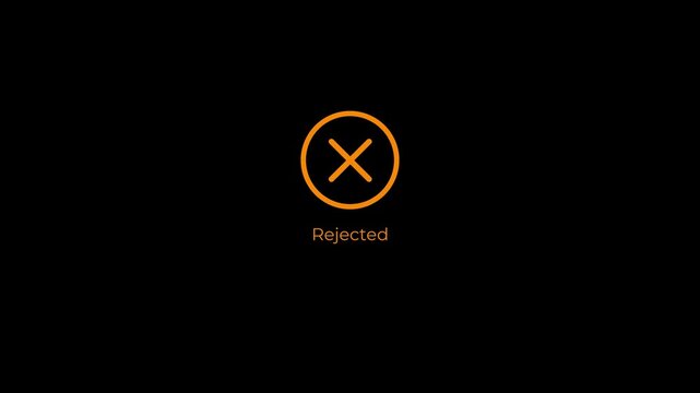 Cross mark check with circle loading bar symbol on dark blue background. Concept of Incorrect wrong decision, rejection, unaccepted. 

