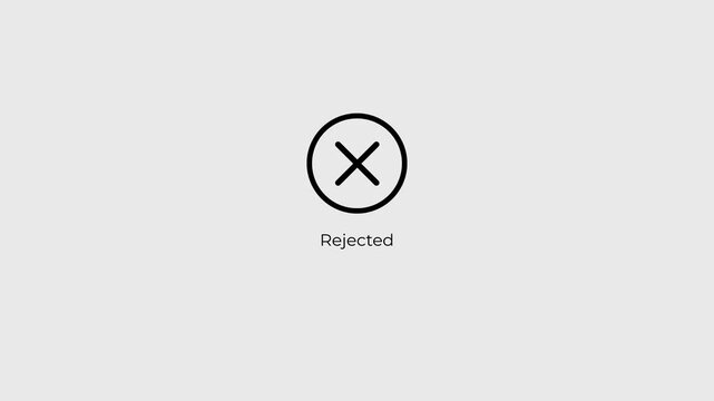 Cross mark check with circle loading bar symbol on dark blue background. Concept of Incorrect wrong decision, rejection, unaccepted. 
