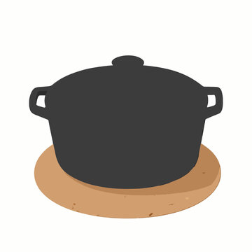 Trivet under a hot pot, warm flat kitchen style