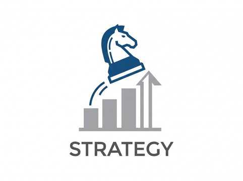 Strategic Chess Knight Bar Chart Icon
