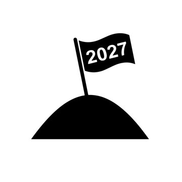 2027 Flag on Hilltop Icon