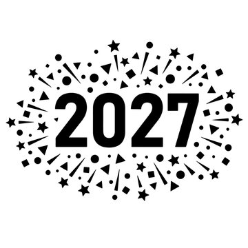 2027 Number Design with Confetti
