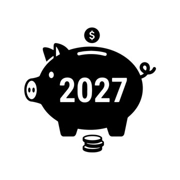 Piggy Bank with 2027 Year Icon