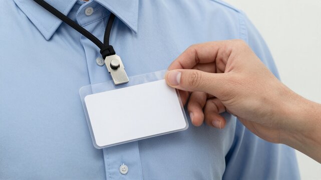 attaching name badge new job