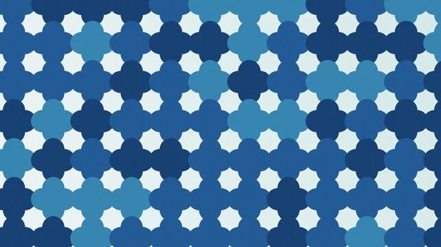 Fond de motif quatrefeuille bleu m&eacute;diterran&eacute;en en boucle sans couture