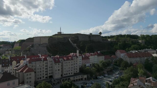 Kłodzko Fortress. Aerial shots. Lots of sun