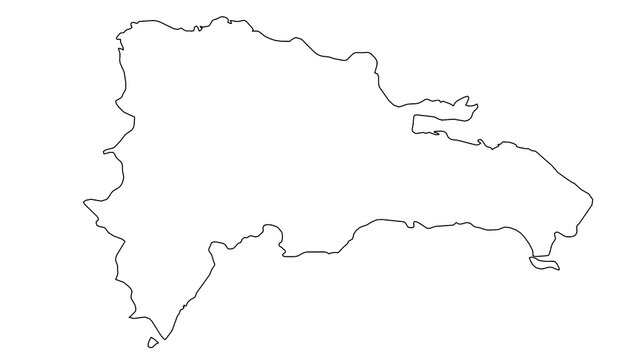 Dominican republic outline map with country shape for caribbean geography and infographic design.