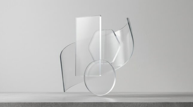 Abstract clear shapes and forms composition